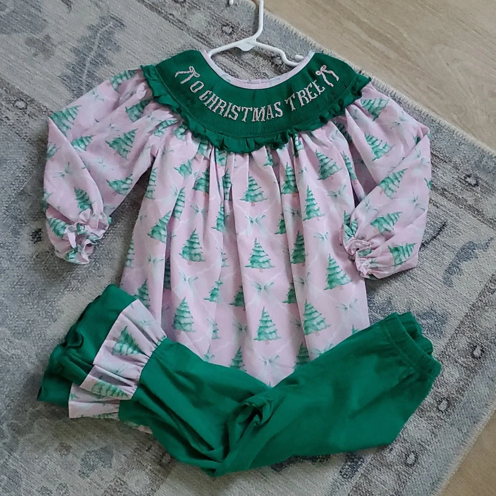 Tiny Town Smocks Girls Embroidered Smocked 